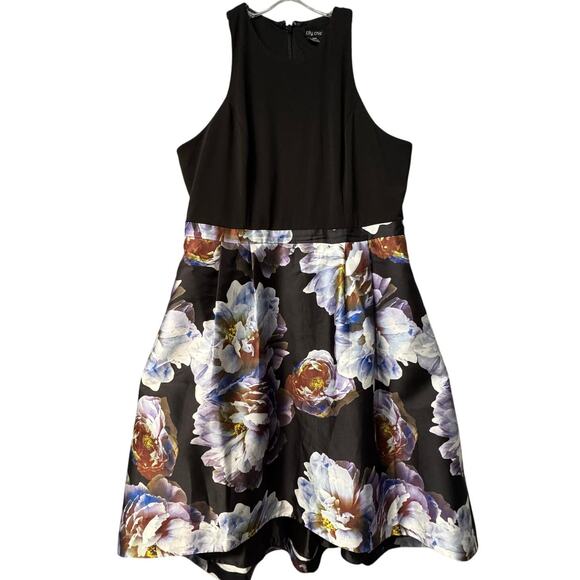 City Chic Dresses & Skirts - NEW City Chic Moonlight High/Low Cutaway Shoulder Racerback Dress Women 18 Black